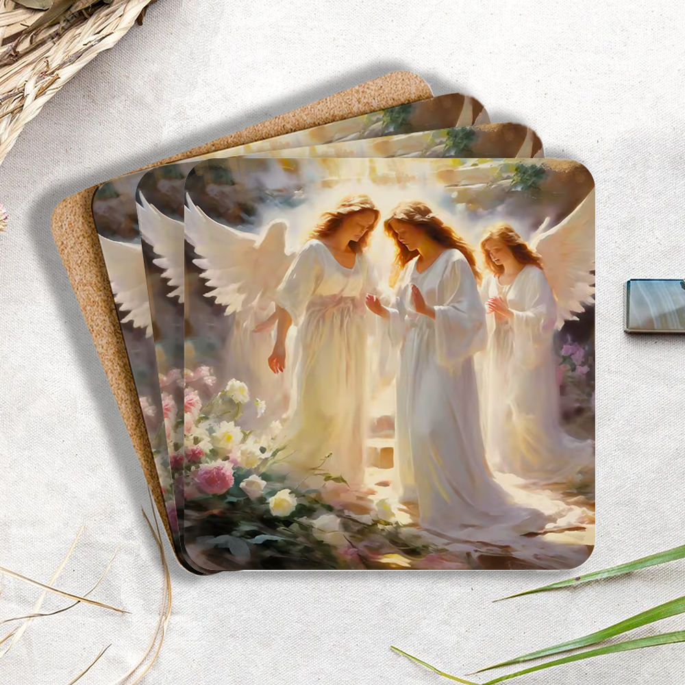 The Angle Christian Wooden Printed Coasters 