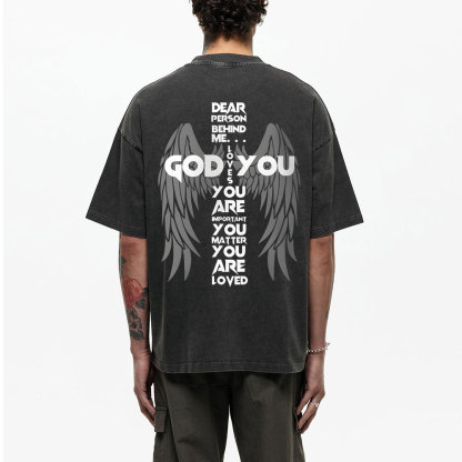 God Loves You Chirstian Washed T-Shirt