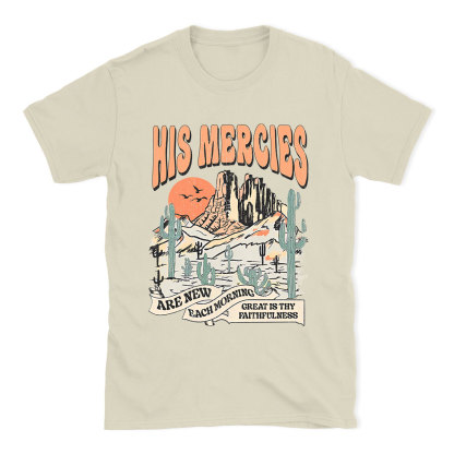 His Mercies Are New Every Morning Boho Christian T-Shirt