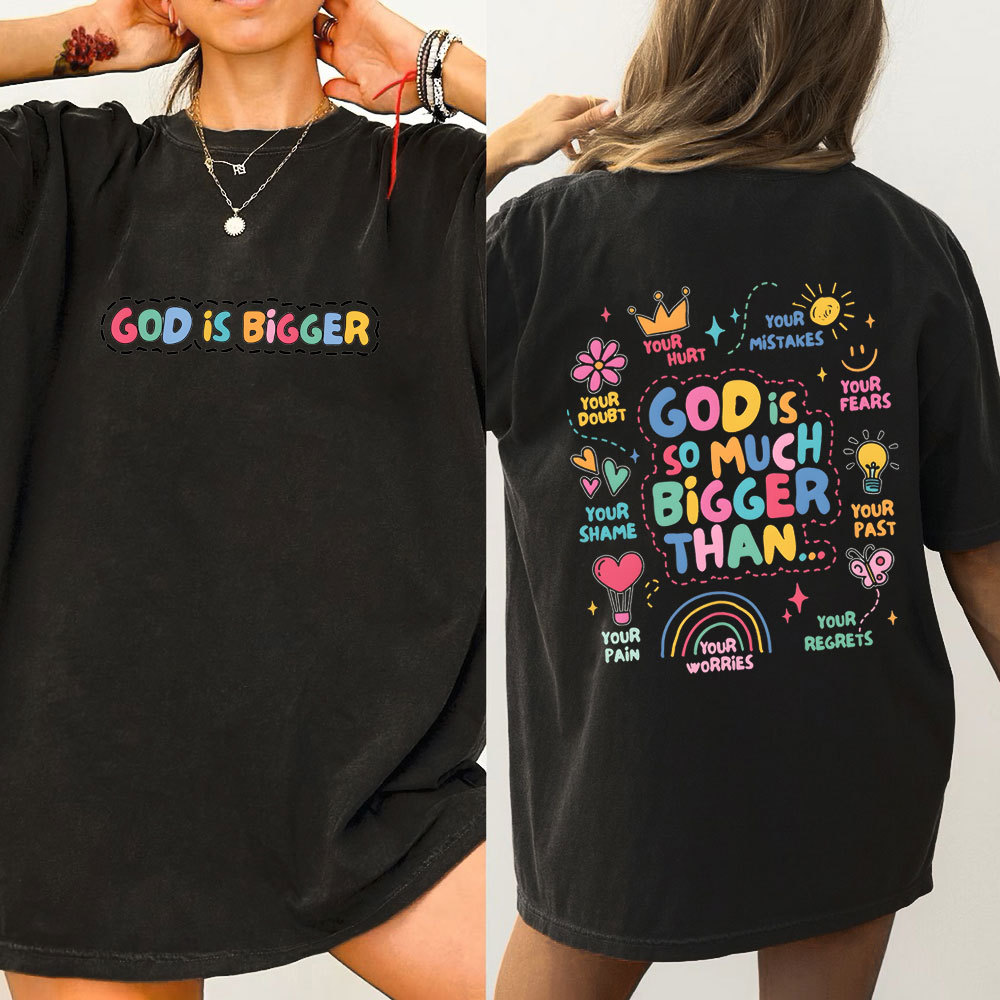 God Is Bigger Christian Washed T-Shirt