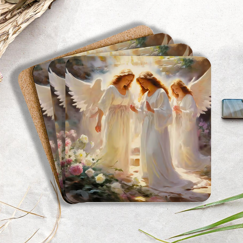 The Angle Christian Wooden Printed Coasters 