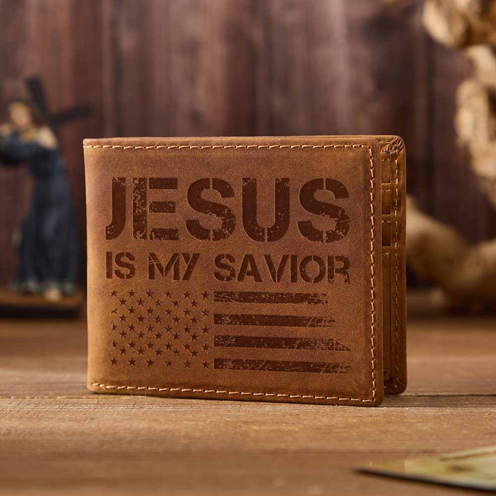 Jesus Is My Savior Leather Wallet