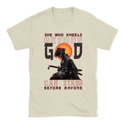 She Who Kneels Before God Christian T-Shirt