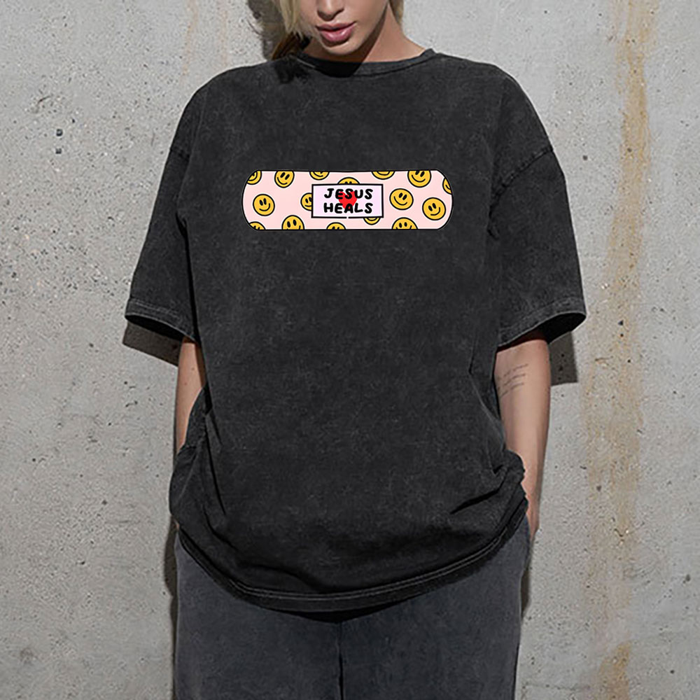 Jesus Heals Christian Washed T-Shirt