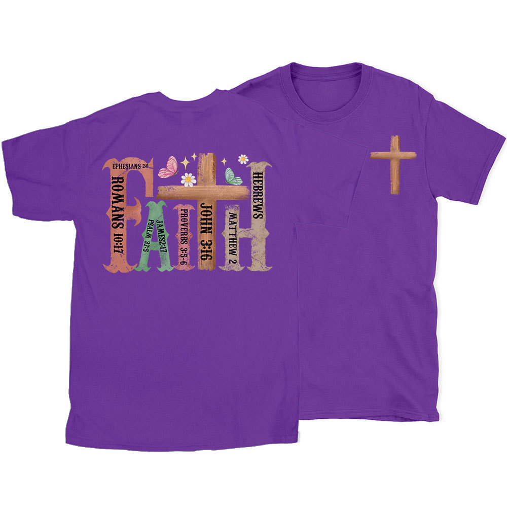 Retro Faith Cross Christian T-Shirt