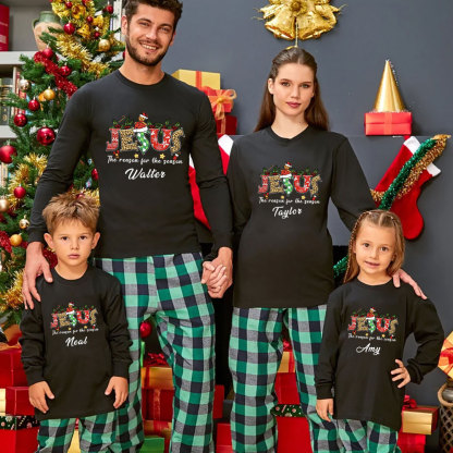 Personalized Jesus Is the Reason Christmas Family Matching Long Sleeve T-Shirt