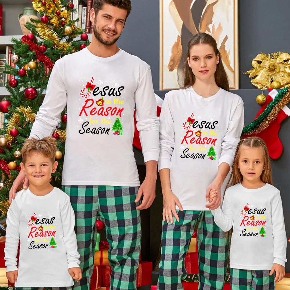 Personalized Jesus the Reason for the Season Christmas Family Matching Long Sleeve T-Shirt