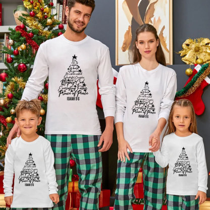 Personalized Name Of Jesus Christmas Family Matching Long Sleeve T-Shirt