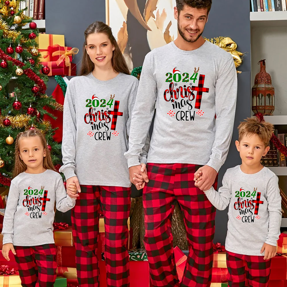 Personalized Christmas Crew Christmas Family Matching Long Sleeve T-Shirt