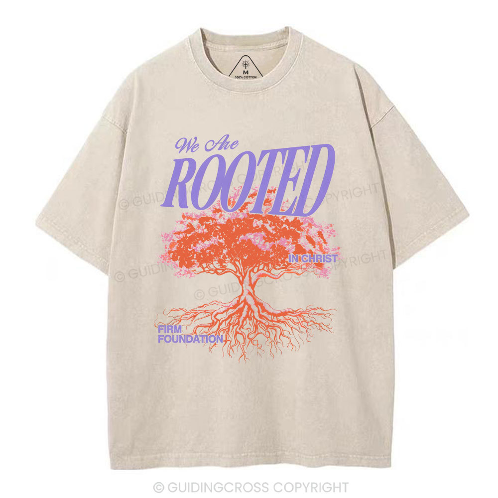 We Are Rooted In Christ Christian Washed T-Shirt