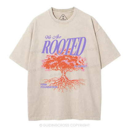 We Are Rooted In Christ Christian Washed T-Shirt