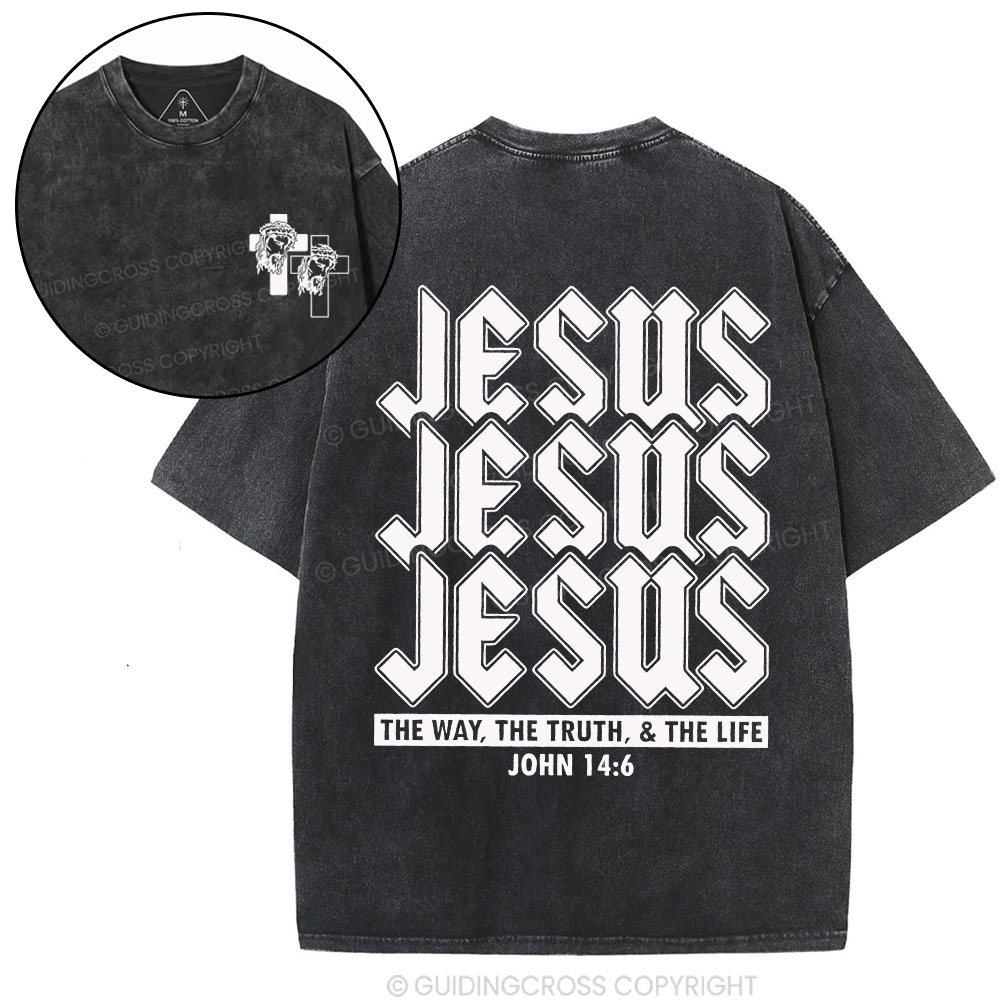 Jesus The Way Christian Washed T-Shirt