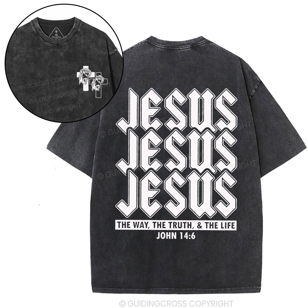 Jesus The Way Christian Washed T-Shirt