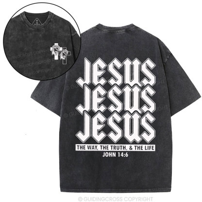 Jesus The Way Christian Washed T-Shirt