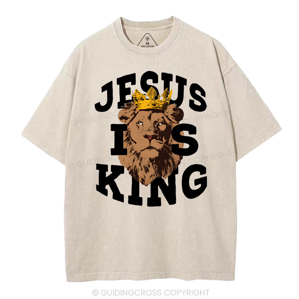 Jesus Is King Christian Washed T-Shirt