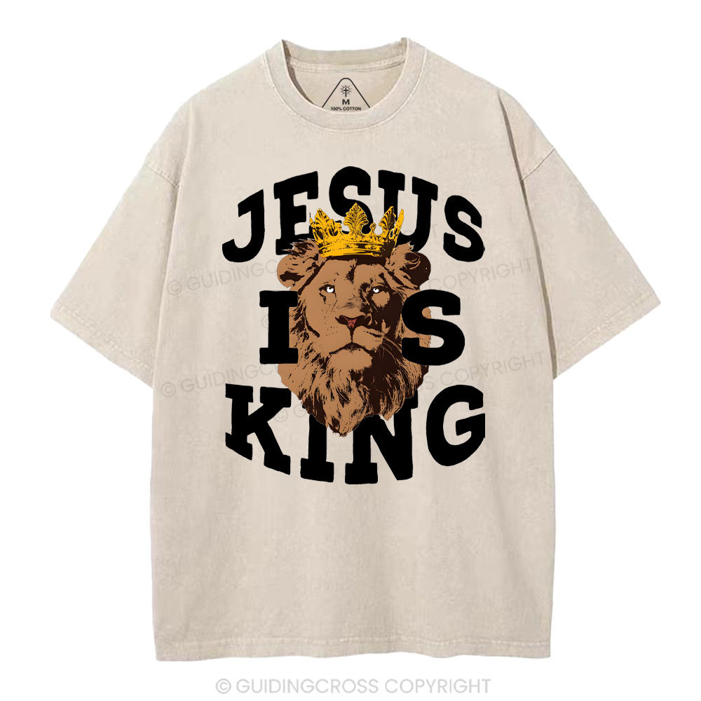 Jesus Is King Christian Washed T-Shirt