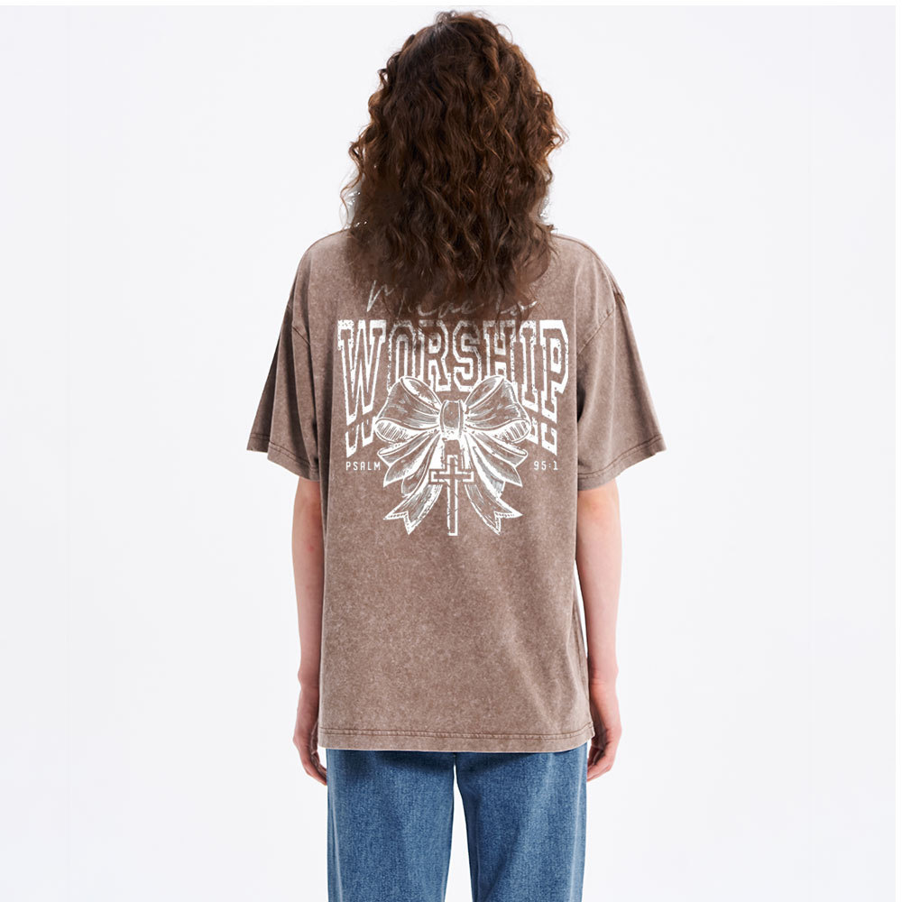 Made To Worship Bow Christian Washed T-Shirt