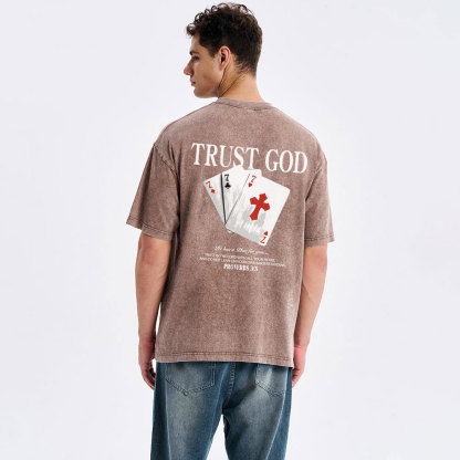 Trust God Christian Washed T-Shirt