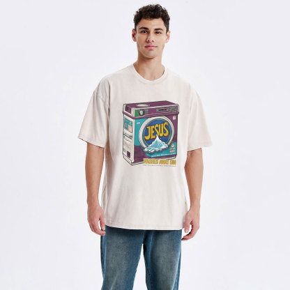 Jesus Washed Away Sin Chirstian Washed T-Shirt