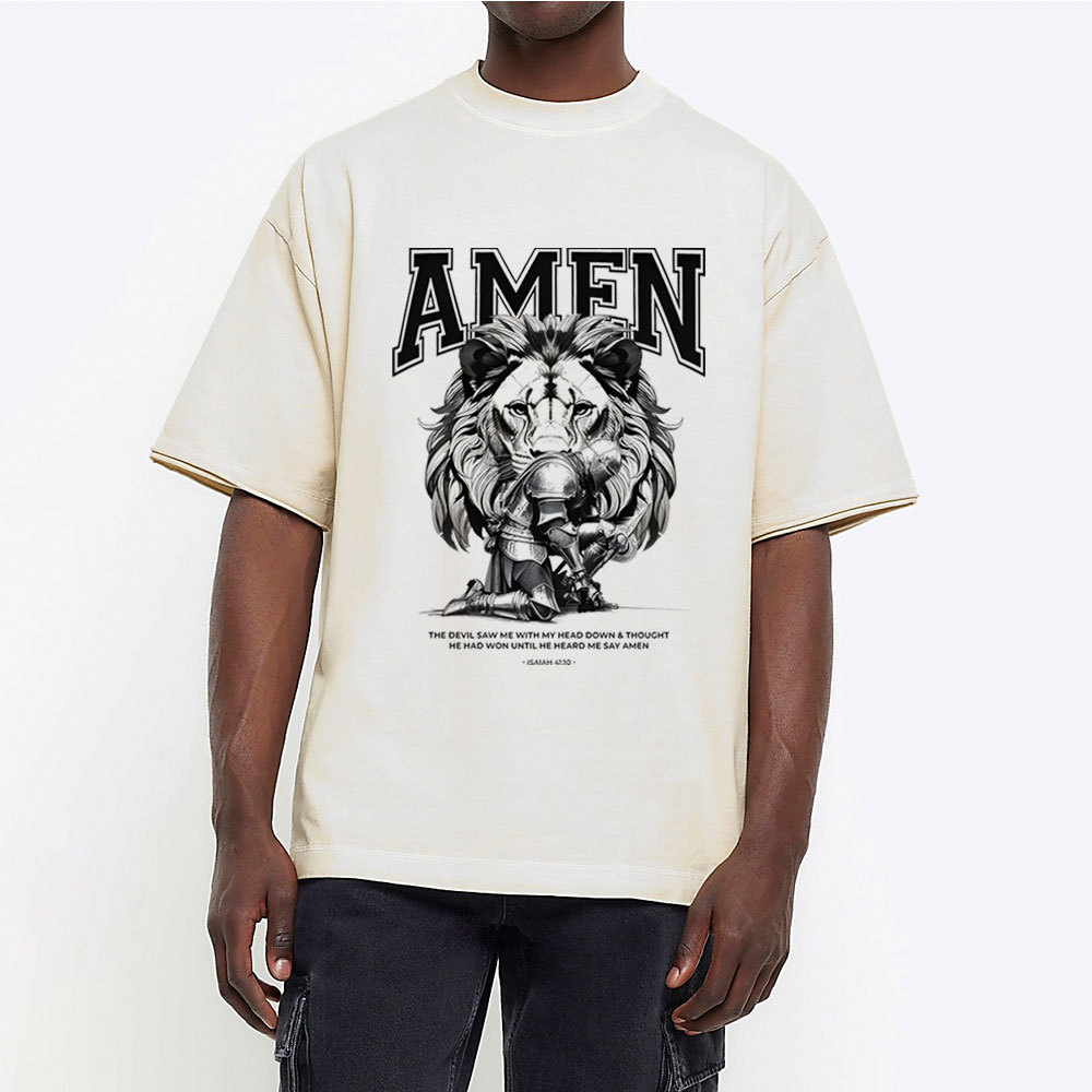 Amen The Devil Saw Me Christian Washed T-Shirt