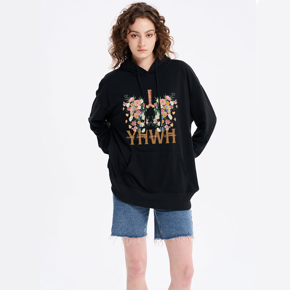 YHWH Floral Classic Christian Hoodie