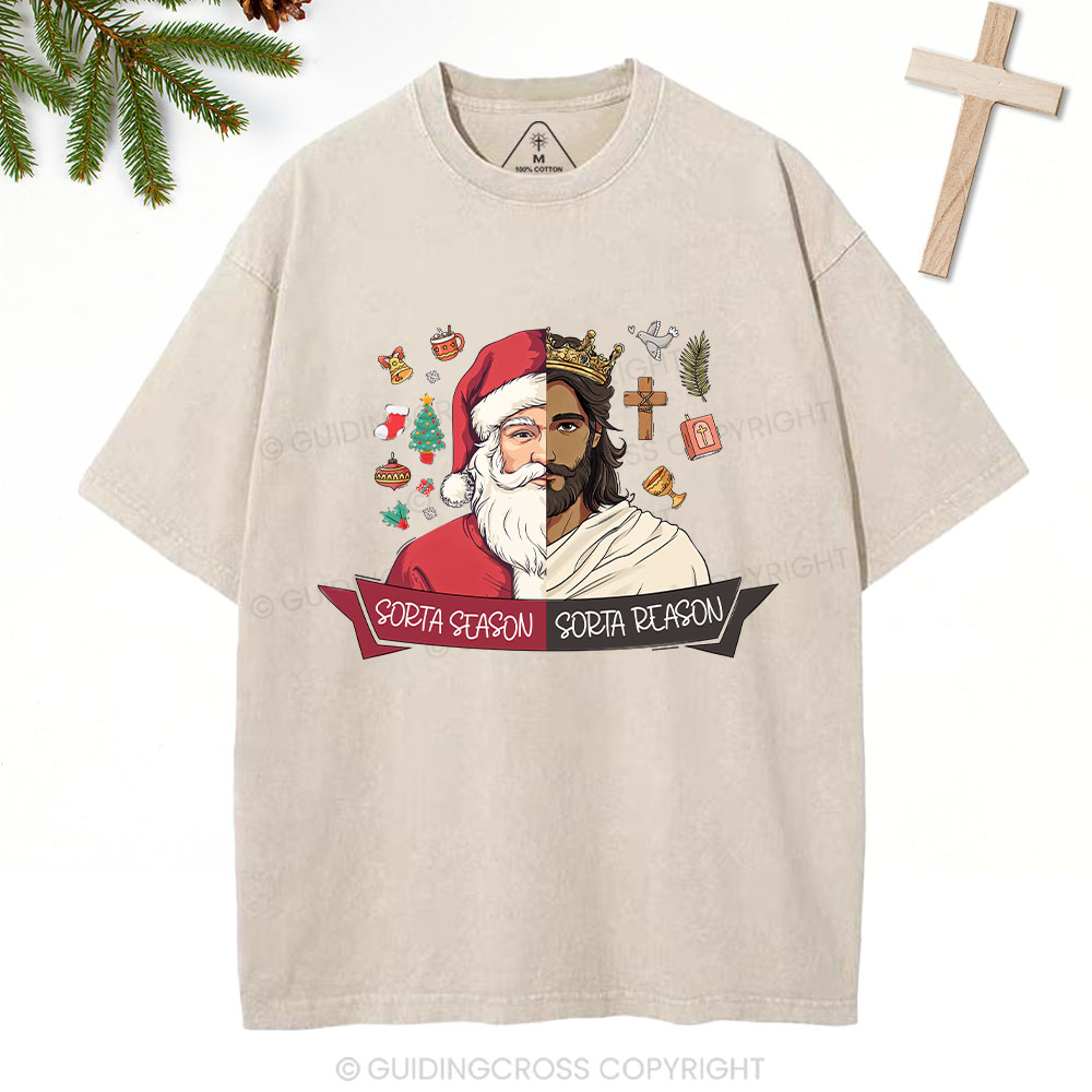 Jesus Is The Reason Christian Christmas Washed T-Shirt