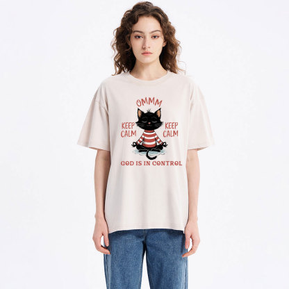 God Is In Control Christian Christmas Washed T-Shirt