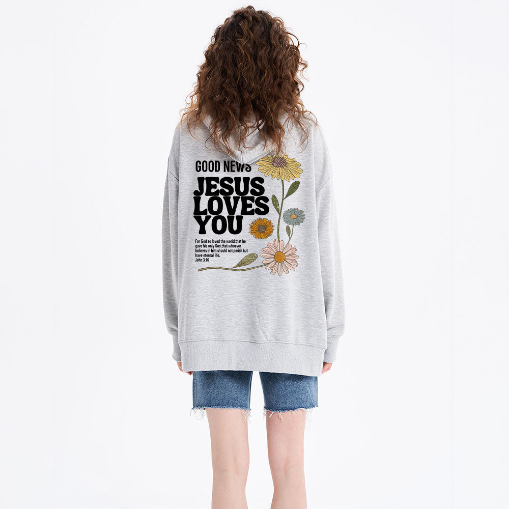 Good News Jesus Loves You Classic Christian Hoodie