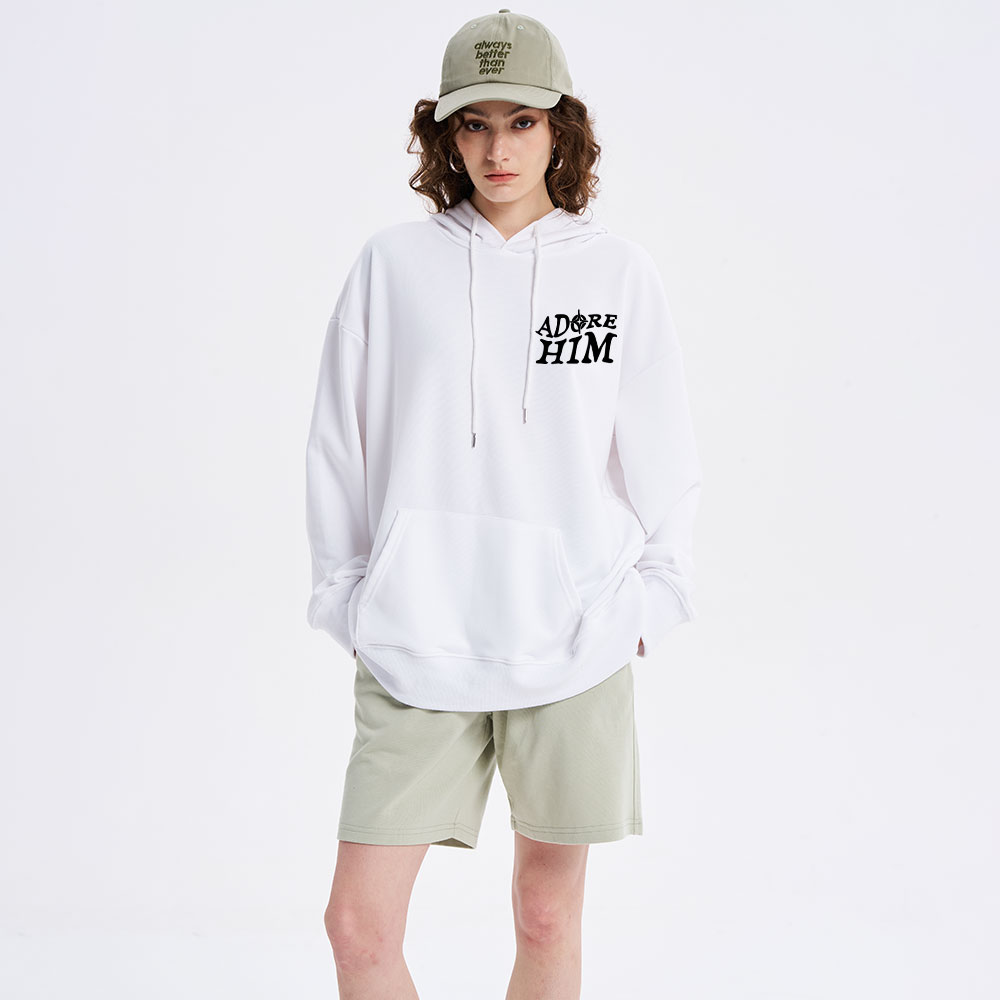 Let Us Adore Him Classic Christian Hoodie