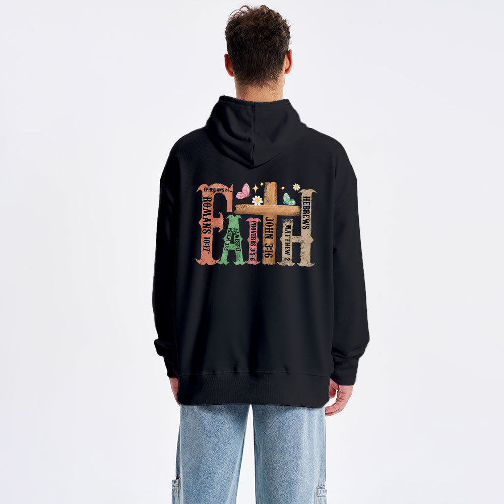 Retro Faith Cross Classic Christian Hoodie