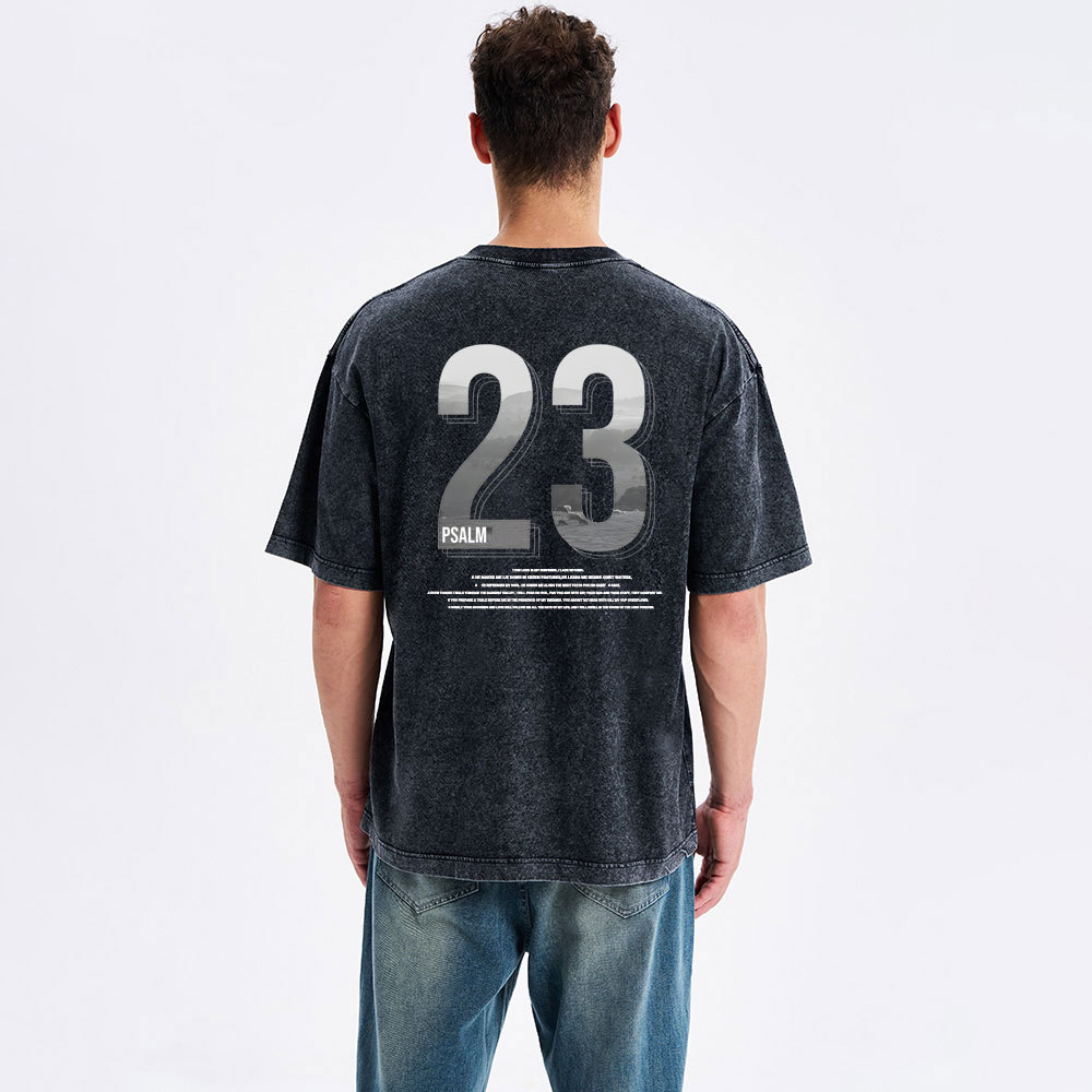 Psalm 23 Christian Washed T-Shirt