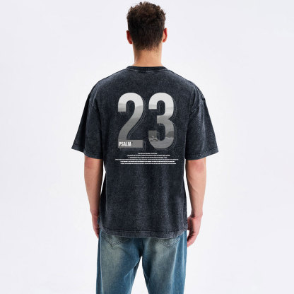 Psalm 23 Christian Washed T-Shirt