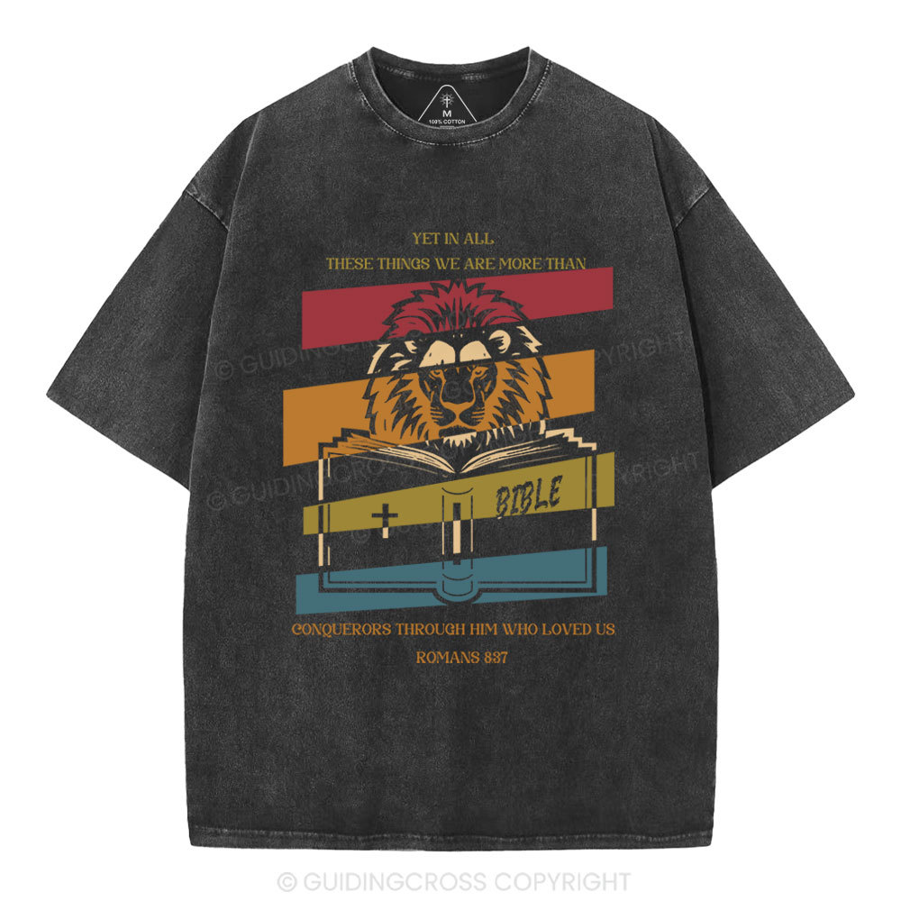 We Are More Than Couqurors Christian Washed T-Shirt