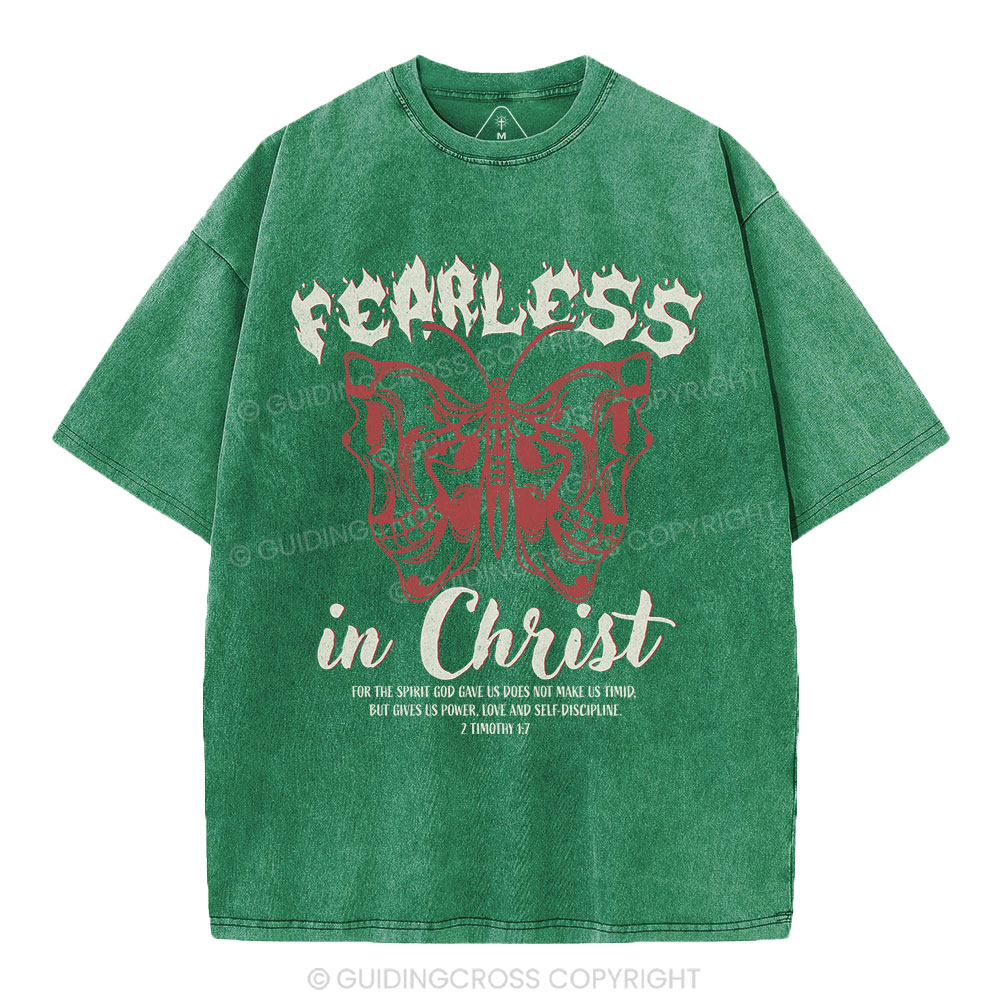 Fearless In Christ Christian Washed T-Shirt