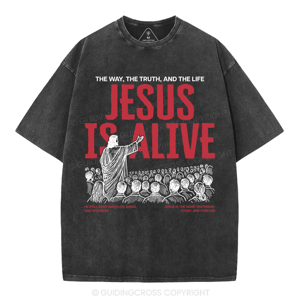Jesus Is Alive Christian Washed T-Shirt