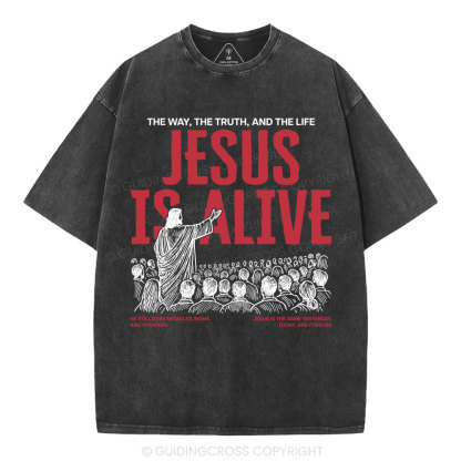 Jesus Is Alive Christian Washed T-Shirt