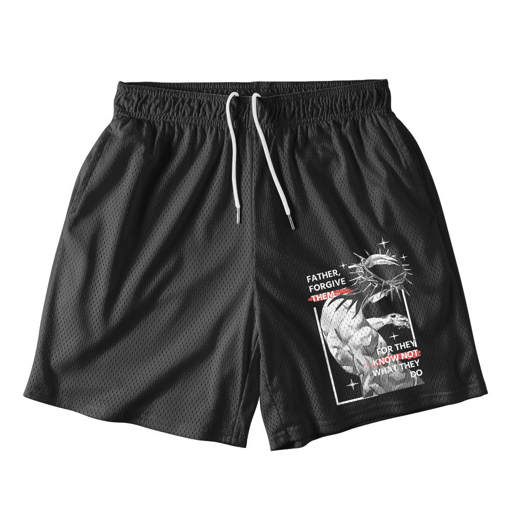 Father, Forgiven Them Christian Mesh Shorts