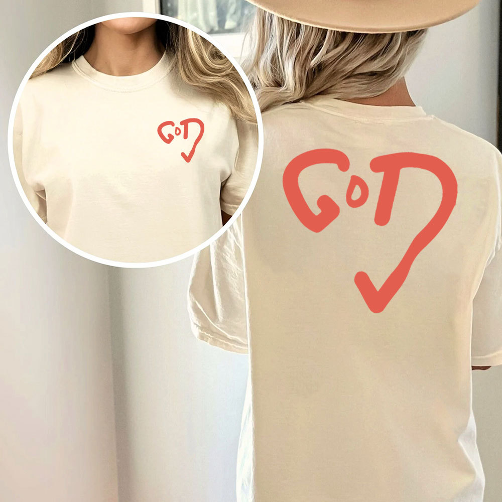 God Heart Christian Washed T-Shirt