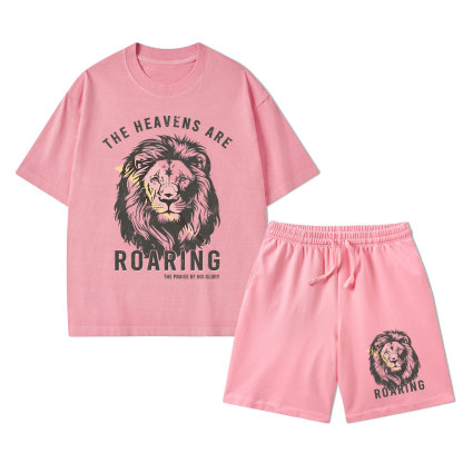 The Heavens Are Roaring Christian Washed T-Shirt & Shorts