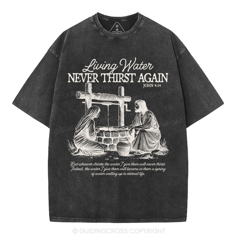 Living Water Christian Washed T-Shirt