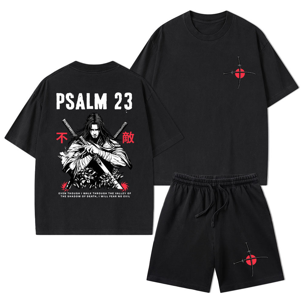Aesthetic Mens Christian Washed T-Shirt & Shorts