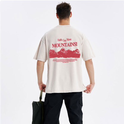 Faith Can Move Mountain Christian Washed T-Shirt