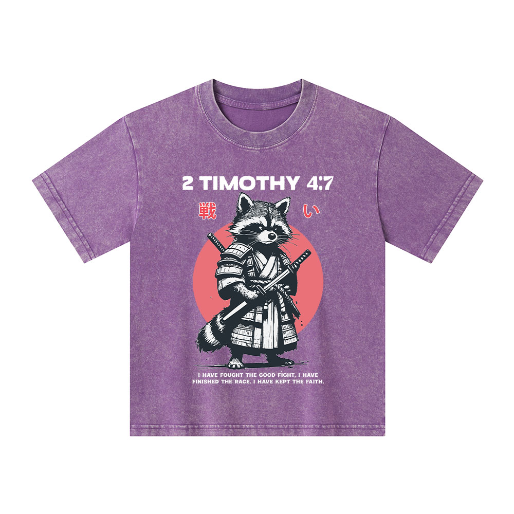 Fought The Good Fight Raccoon Kid Washed T-Shirt