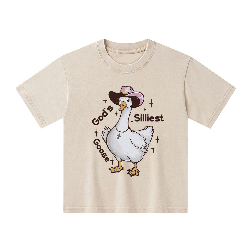 God's Silliest Goose Kid Washed T-Shirt