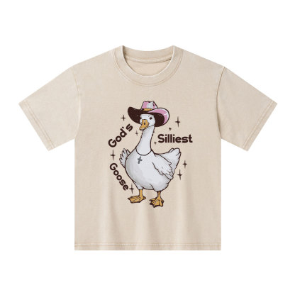 God's Silliest Goose Kid Washed T-Shirt
