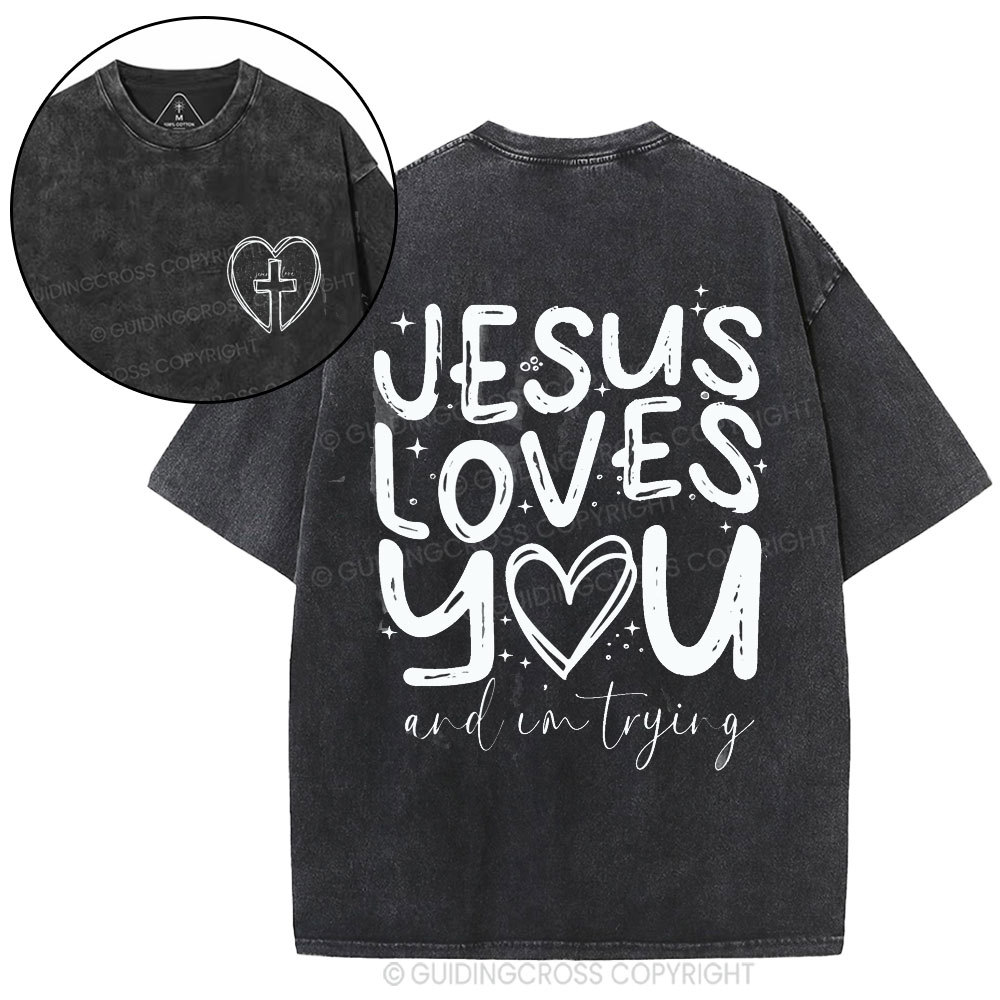 Jesus Love You Christian Washed T-Shirt