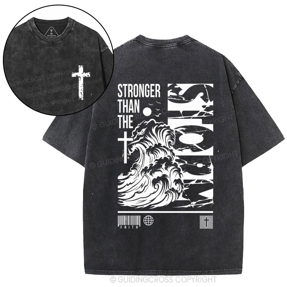 Stonger Than The storm Christian Washed T-Shirt