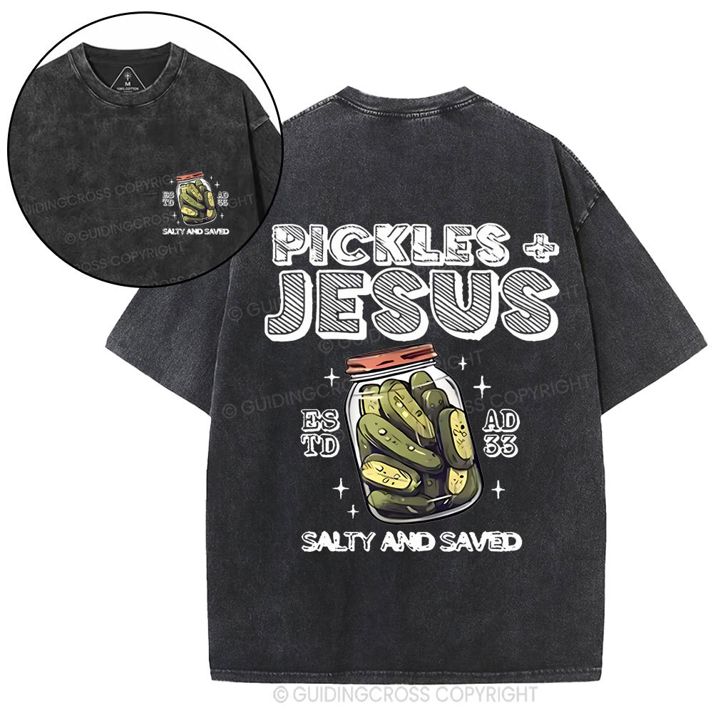 Salty And Saved Christian Washed T-Shirt
