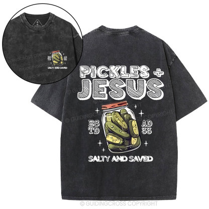 Salty And Saved Christian Washed T-Shirt