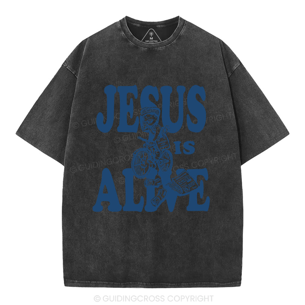 Jesus Is Alive Christian Washed T-Shirt